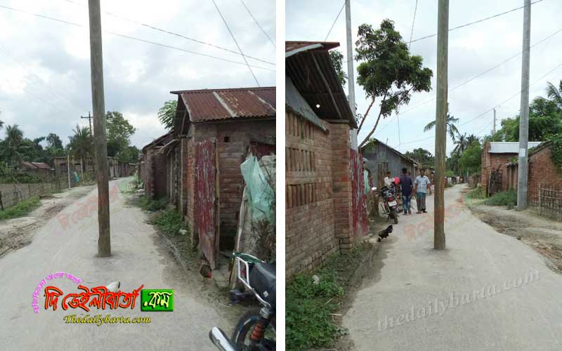 চুয়াডাঙ্গার সড়াবাড়ীয়া - সুজায়েতপুর রাস্তার মাঝে বৈদ্যুতিক খুঁটি